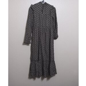 Rosewater Remi Green Polka Dot High Neck Prairie Dress